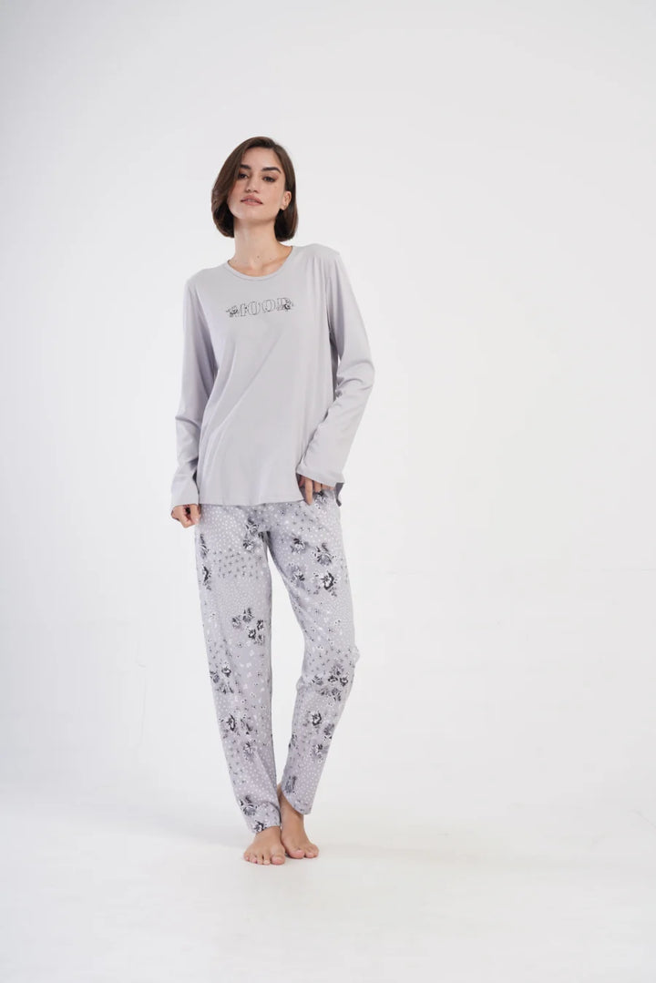 Piżama Damska Vienetta Mood, Szary, r. 1XL-4XL