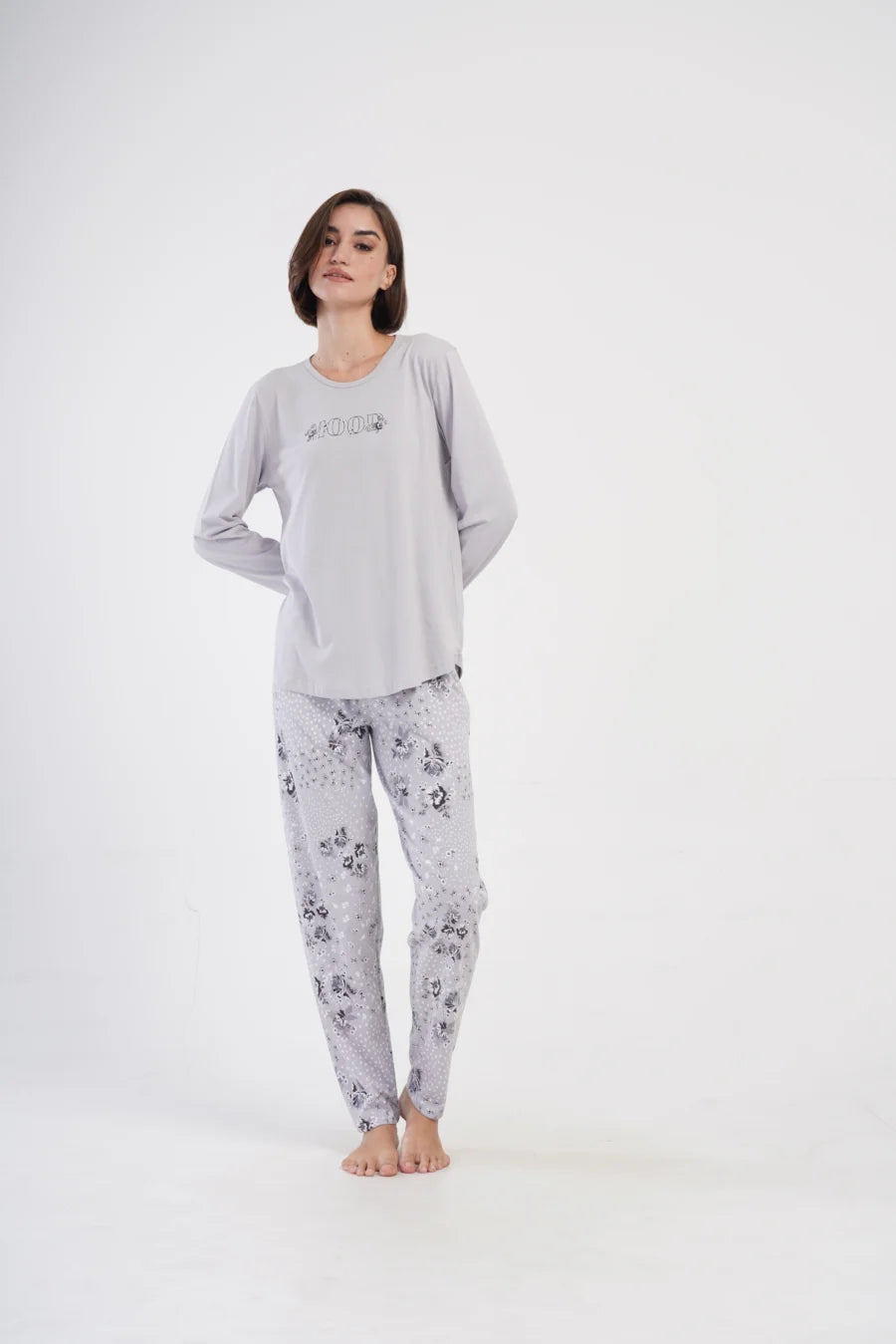 Piżama Damska Vienetta Mood, Szary, r. 1XL-4XL