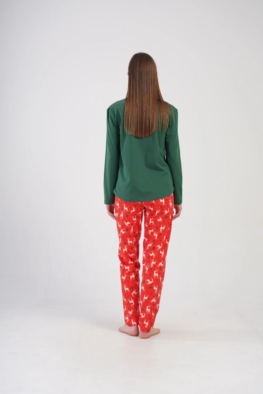 Piżama Damska Vienetta Oh My Deer, Zielony, r. S-XL