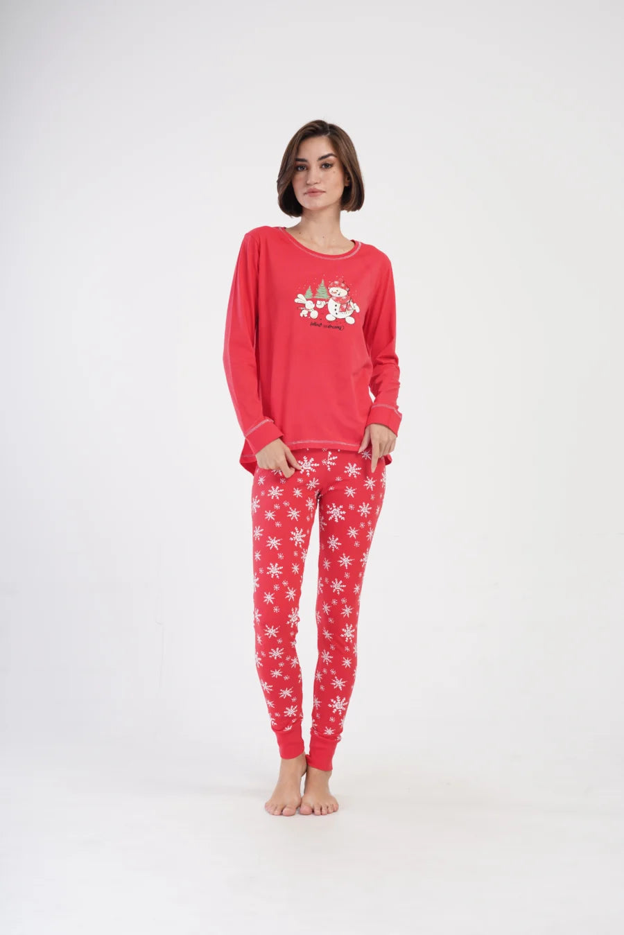 Piżama Damska Vienetta Dreams, Czerwony, r. S-XL