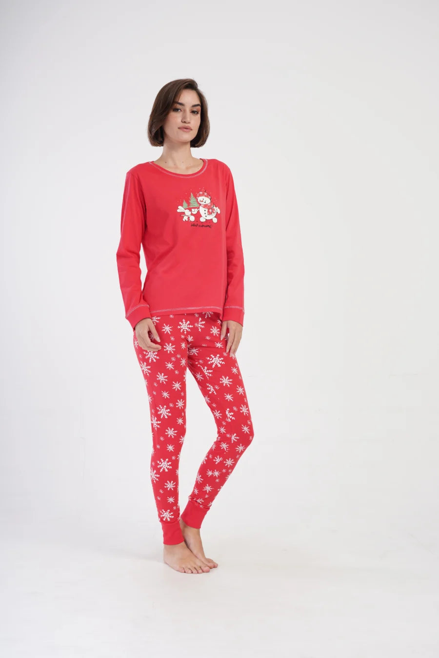 Piżama Damska Vienetta Dreams, Czerwony, r. S-XL