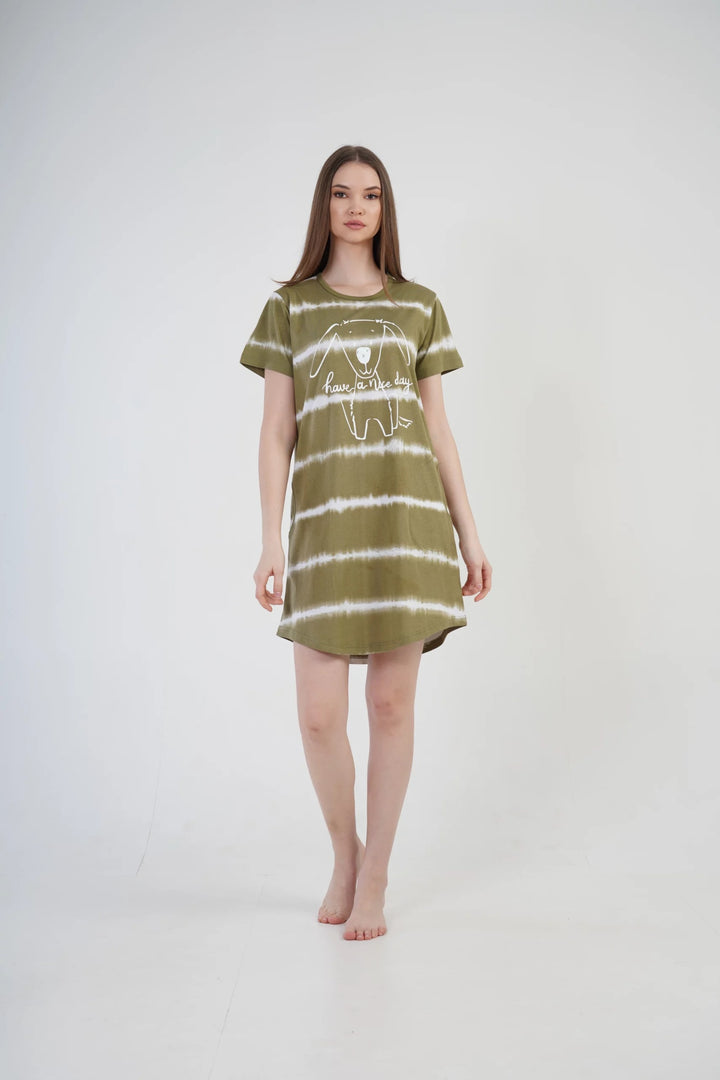 Koszula Nocna Vienetta Sleep Comfort, zielona, r. S-XL