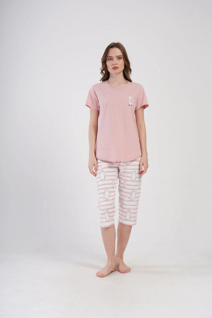 Piżama Damska Vienetta Cute Bears, Różowy, r. M-XXL