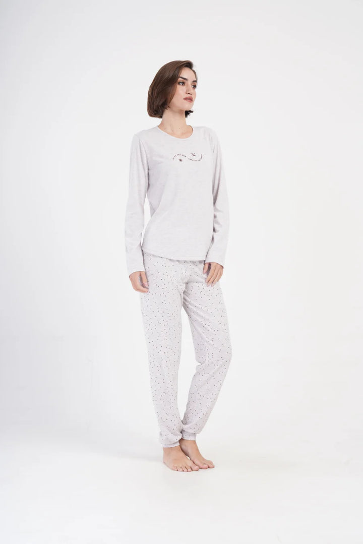 Piżama Damska Vienetta Sun and Moon, Szary, r. M-XXL