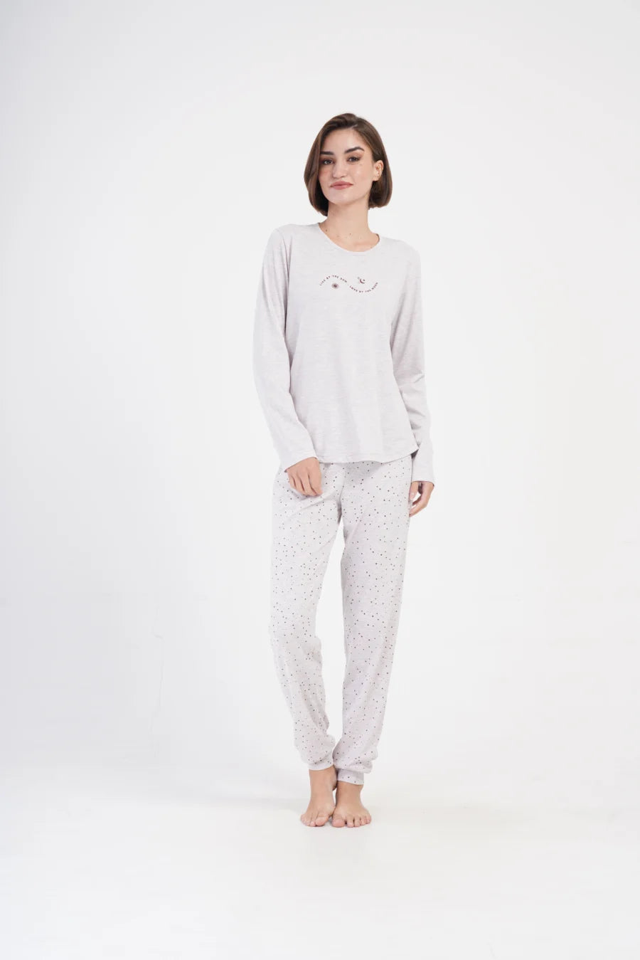 Piżama Damska Vienetta Sun and Moon, Szary, r. M-XXL
