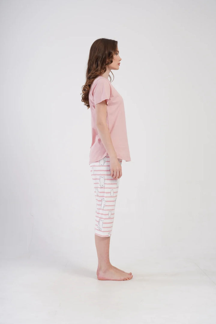 Piżama Damska Vienetta Cute Bears, Różowy, r. M-XXL