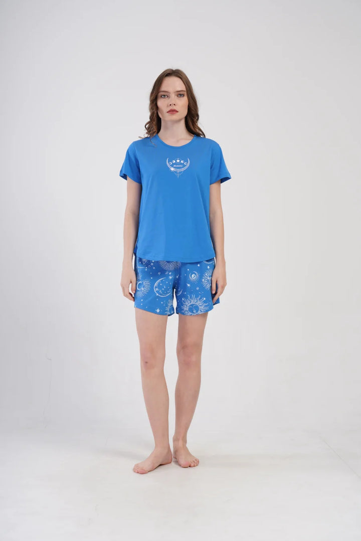 Piżama Damska Vienetta Magic, Niebieski, S -XL