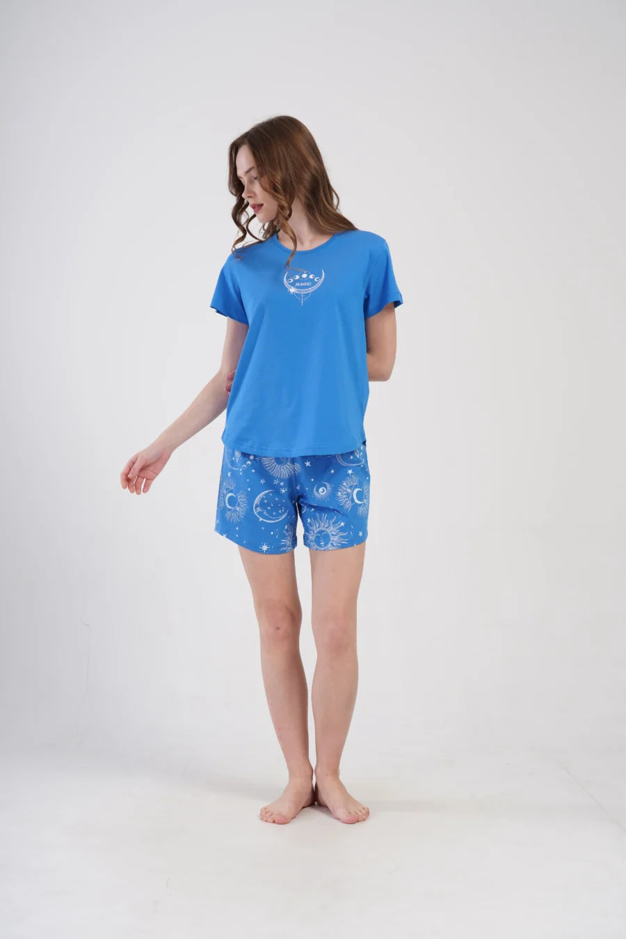 Piżama Damska Vienetta Magic, Niebieski, S -XL