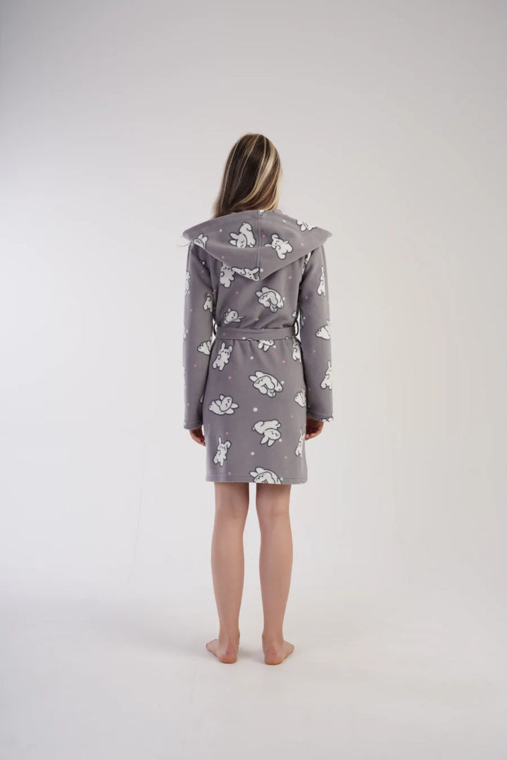 Szlafrok damski Vienetta Bunny Cozy, Szary, r. S-XL