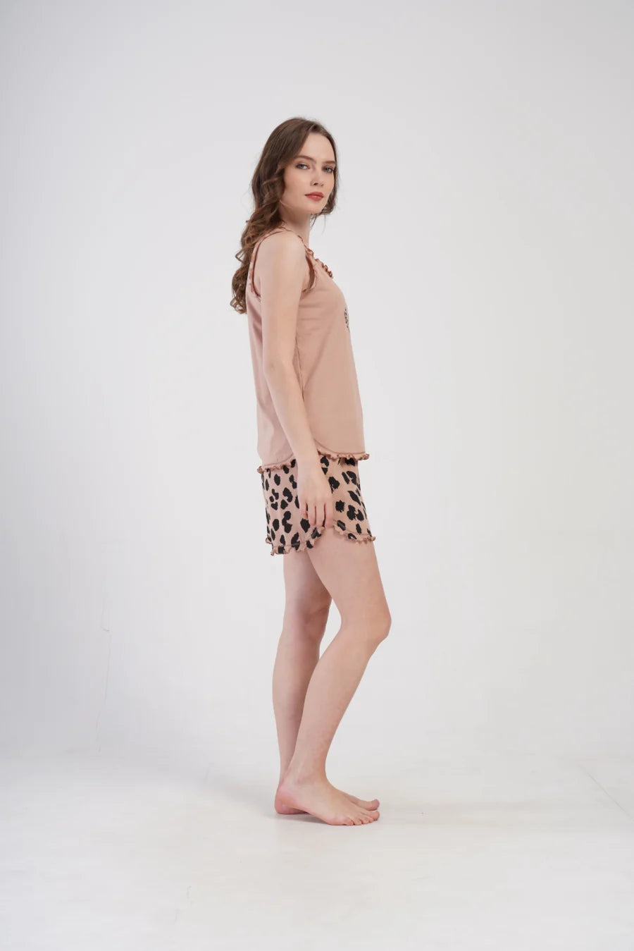 Piżama Damska Vienetta Love makes you happy, Beżowy, 1XL-4XL