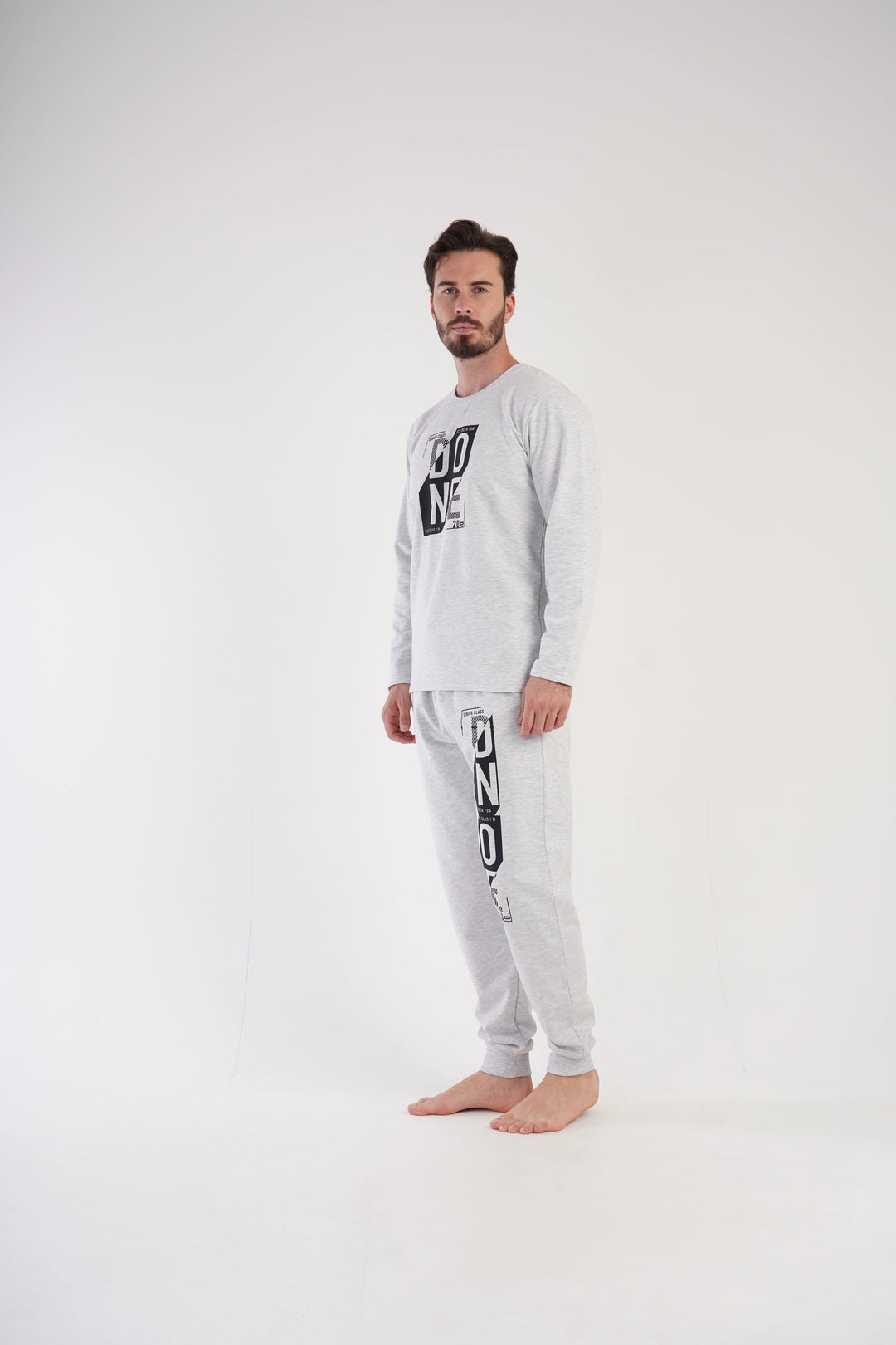 Piżama Męska Vienetta Snooze Suite, szara, r. M-XXL