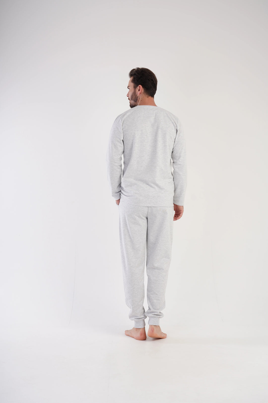 Piżama Męska Vienetta Snooze Suite, szara, r. M-XXL