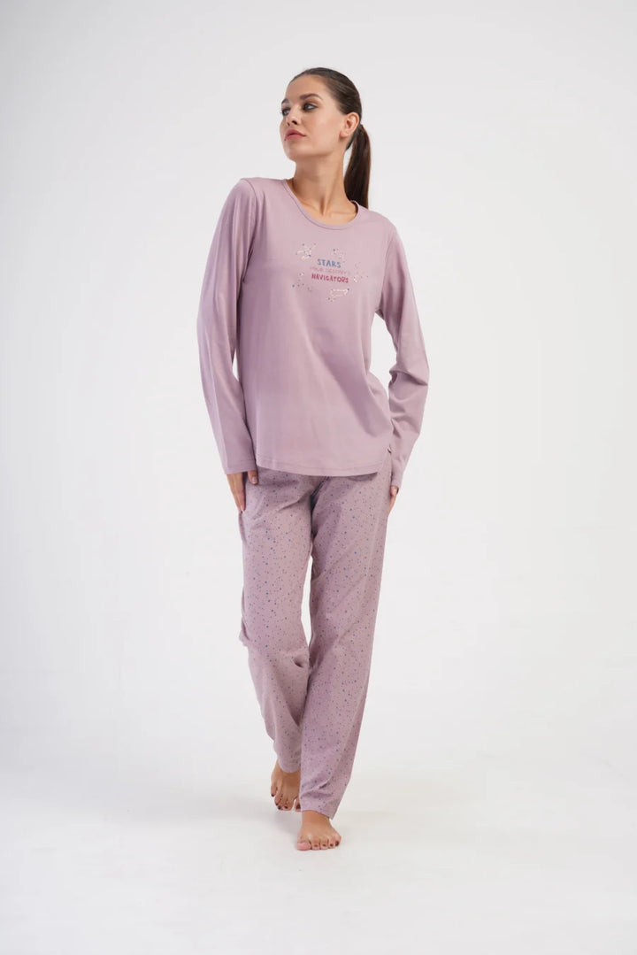 Piżama Damska Vienetta Stars, Różowy, r. 1XL-4XL