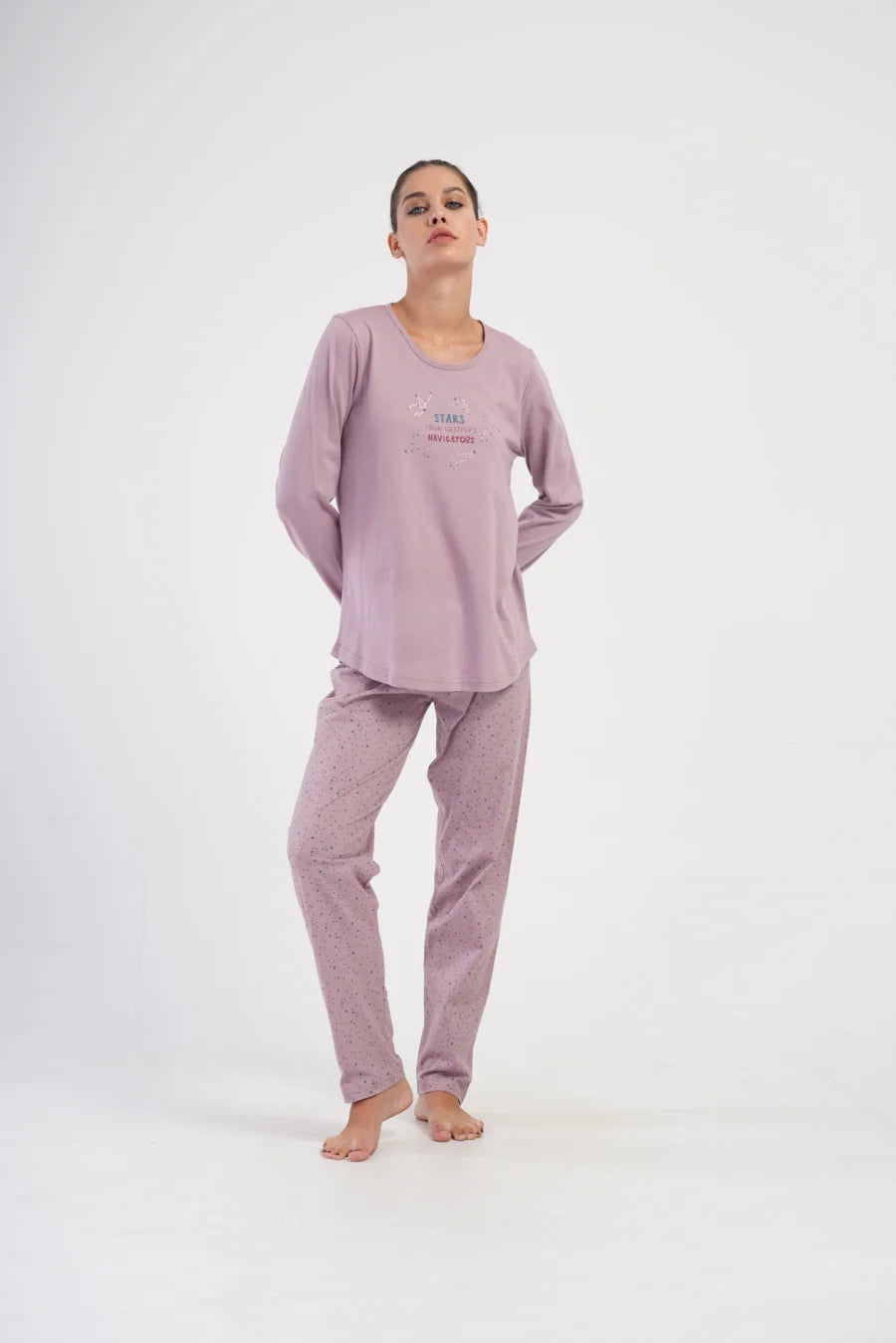 Piżama Damska Vienetta Stars, Różowy, r. 1XL-4XL