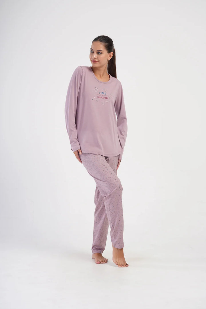 Piżama Damska Vienetta Stars, Różowy, r. 1XL-4XL