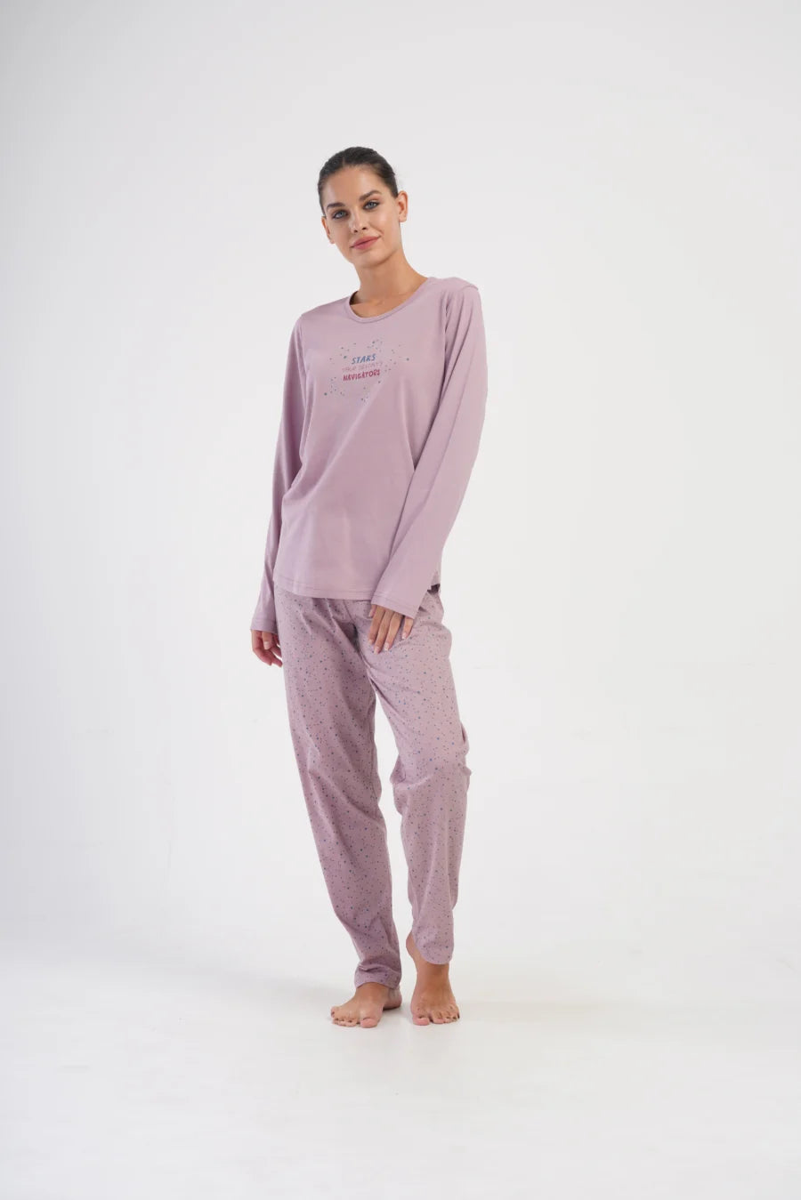 Piżama Damska Vienetta Stars, Różowy, r. 1XL-4XL