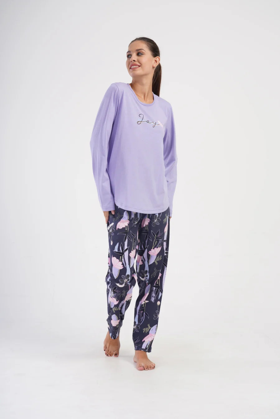 Piżama Damska Vienetta Joy, Fioletowy, r. 5XL-7XL