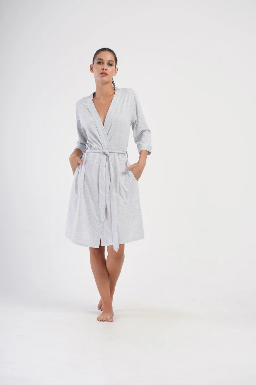 Szlafrok damski Greenbloom, Szary, r. L-XL