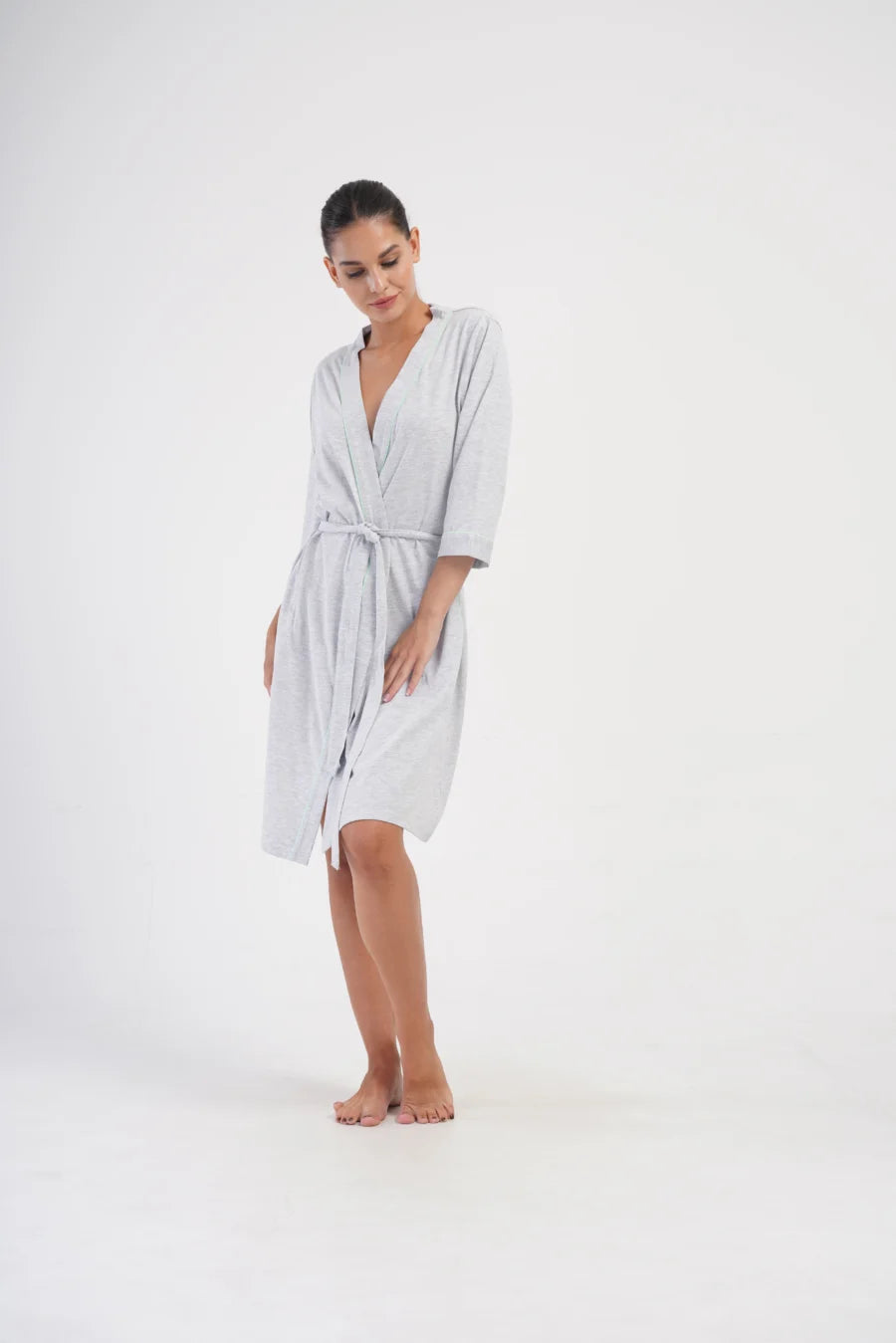 Szlafrok damski Greenbloom, Szary, r. L-XL