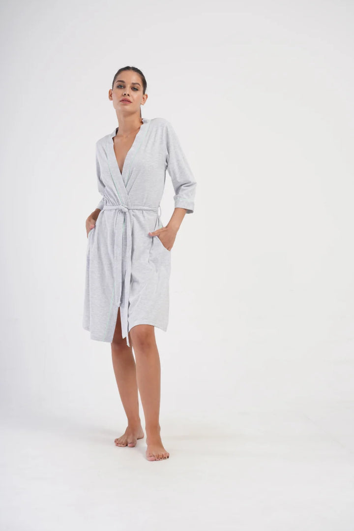 Szlafrok damski Greenbloom, Szary, r. L-XL