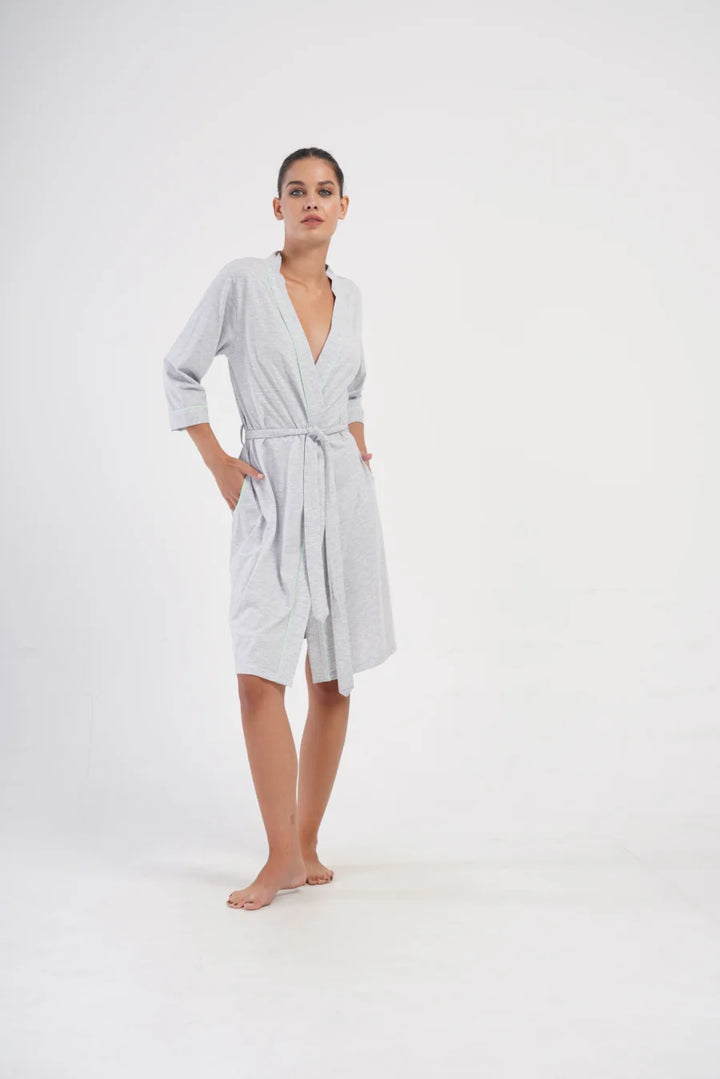Szlafrok damski Greenbloom, Szary, r. L-XL