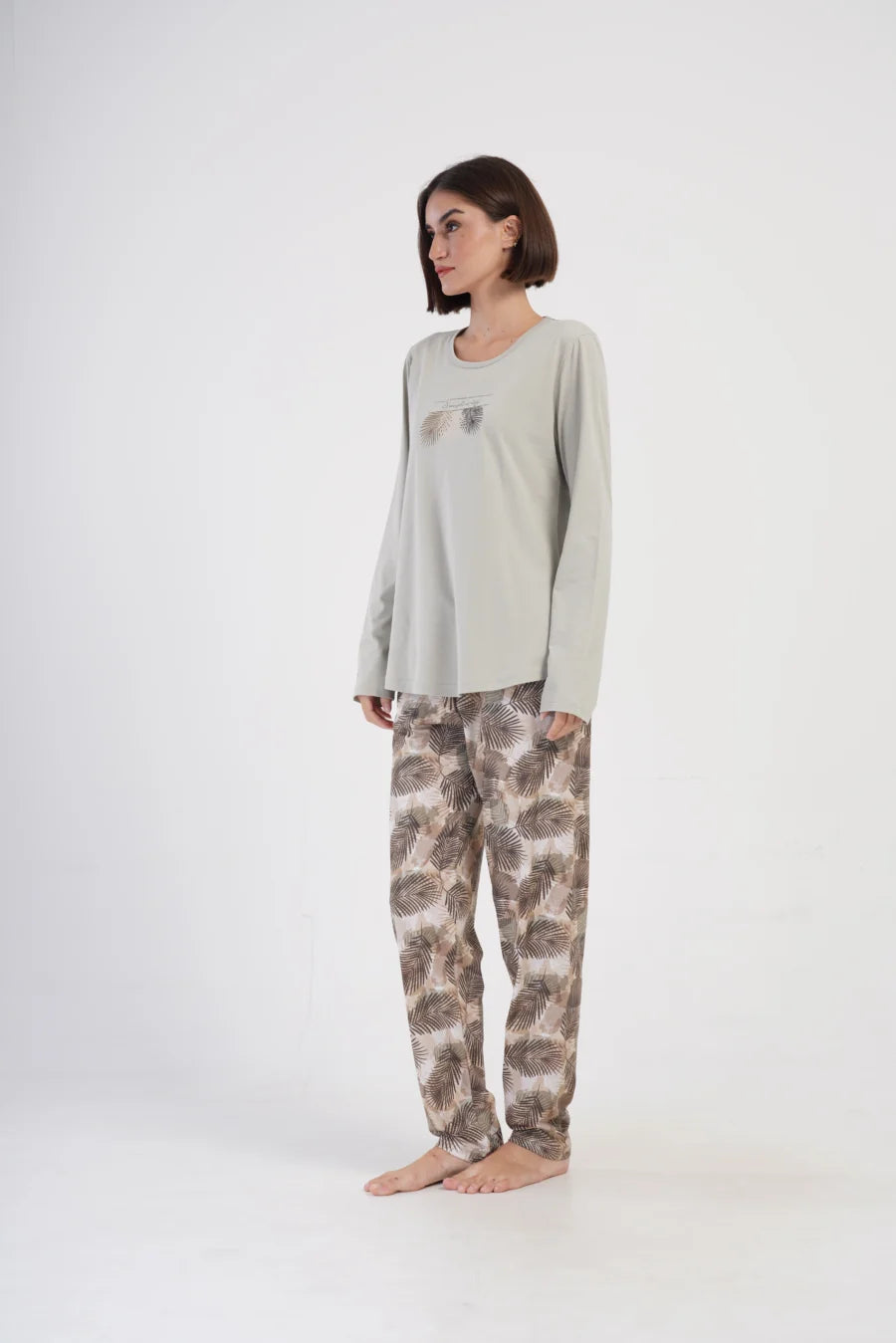 Piżama Damska Vienetta Palms, Beżowy, r. 1XL-4XL