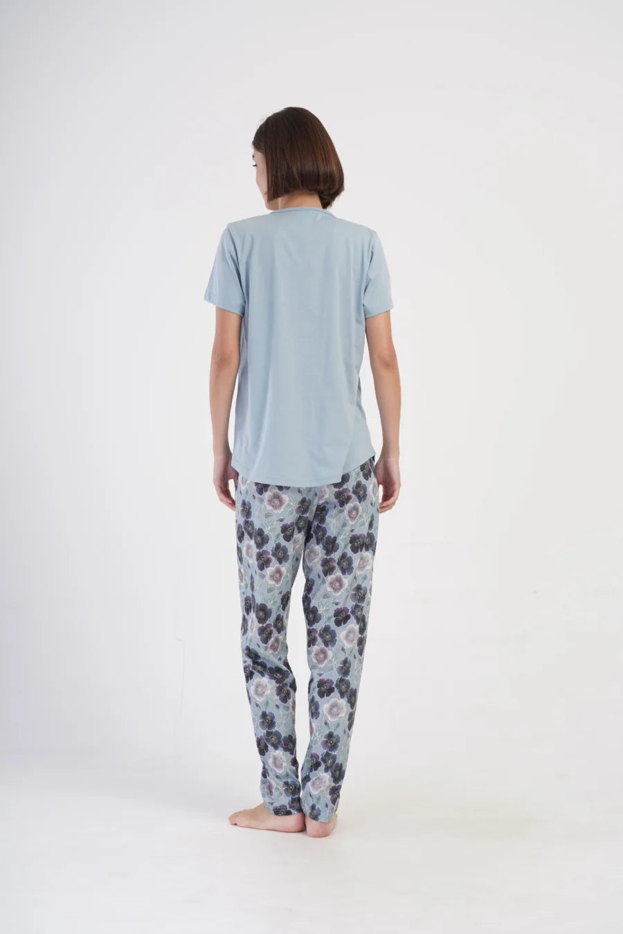 Piżama Damska Vienetta Cool Garden, Niebieski, r. 1XL-4XL