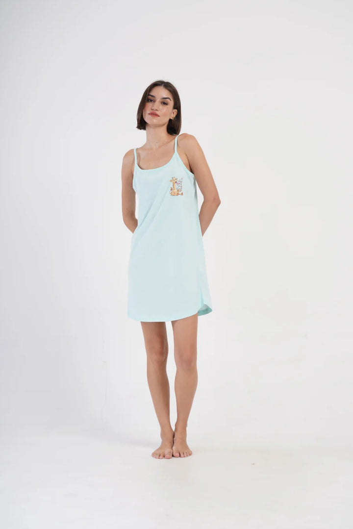 Koszula Nocna Vienetta Adorable giraffe, Niebieski, r. S-XL