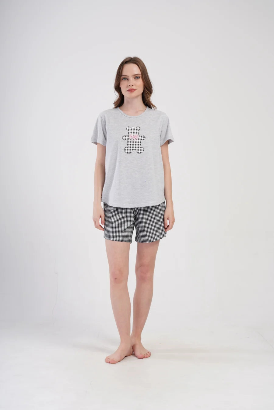Piżama Damska Vienetta Teddy, Szary, r. 1XL-4XL