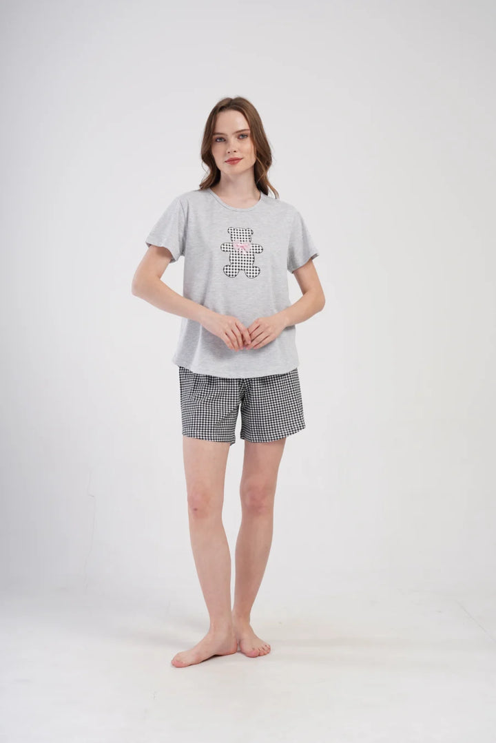 Piżama Damska Vienetta Teddy, Szary, r. 1XL-4XL