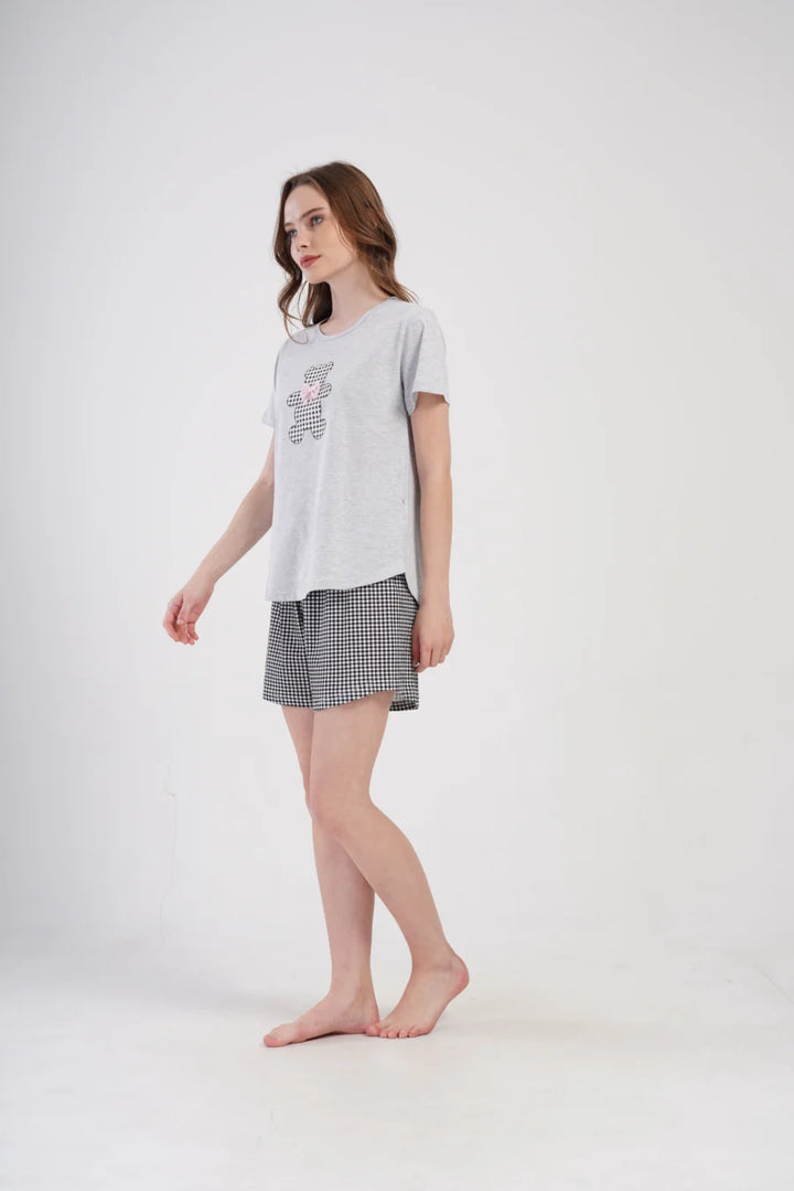 Piżama Damska Vienetta Teddy, Szary, r. 1XL-4XL