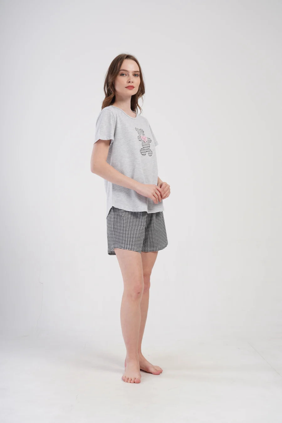 Piżama Damska Vienetta Teddy, Szary, r. 1XL-4XL