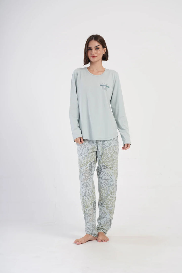 Piżama Damska Vienetta Good Thing, Miętowy, r. 1XL-4XL