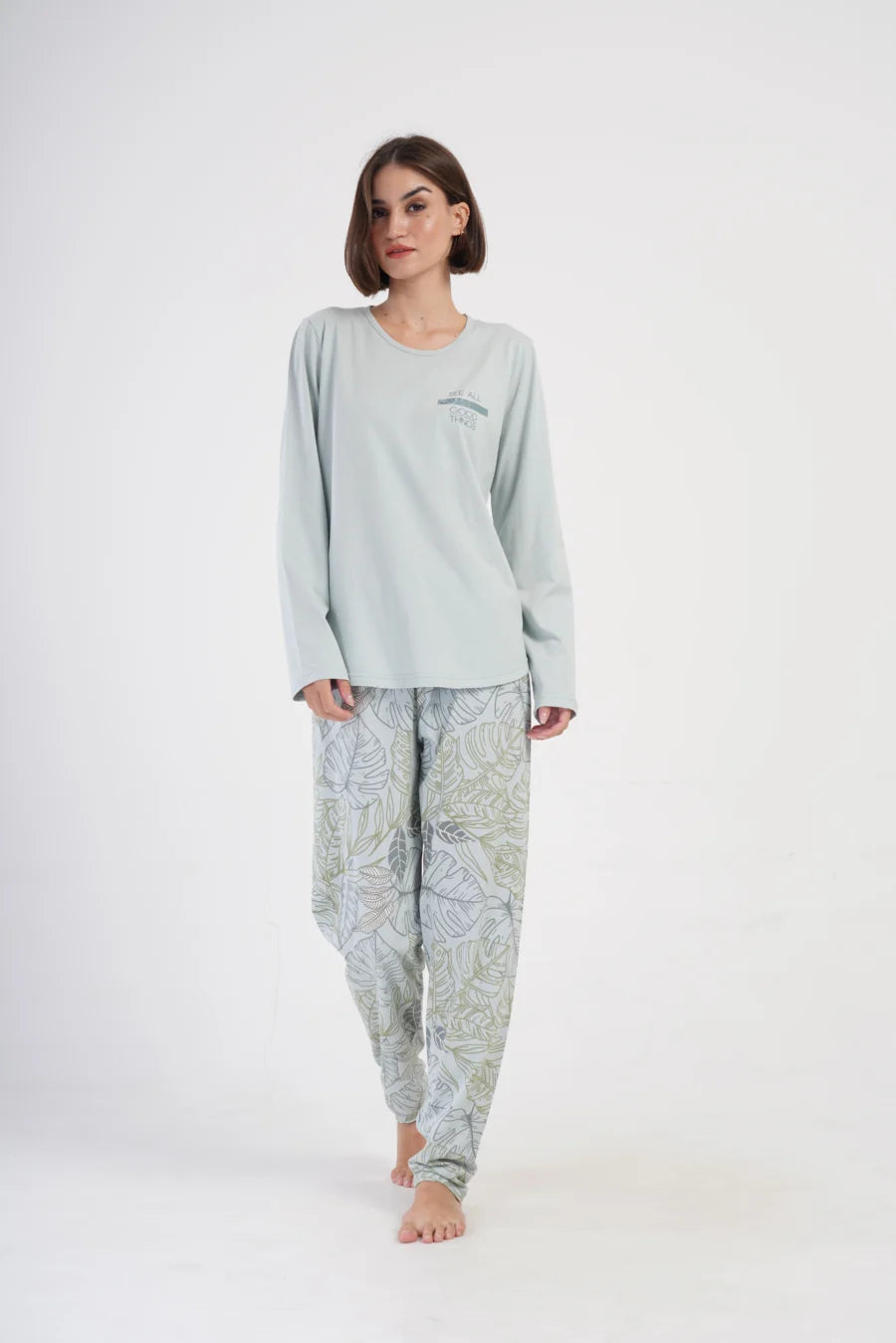 Piżama Damska Vienetta Good Thing, Miętowy, r. 1XL-4XL