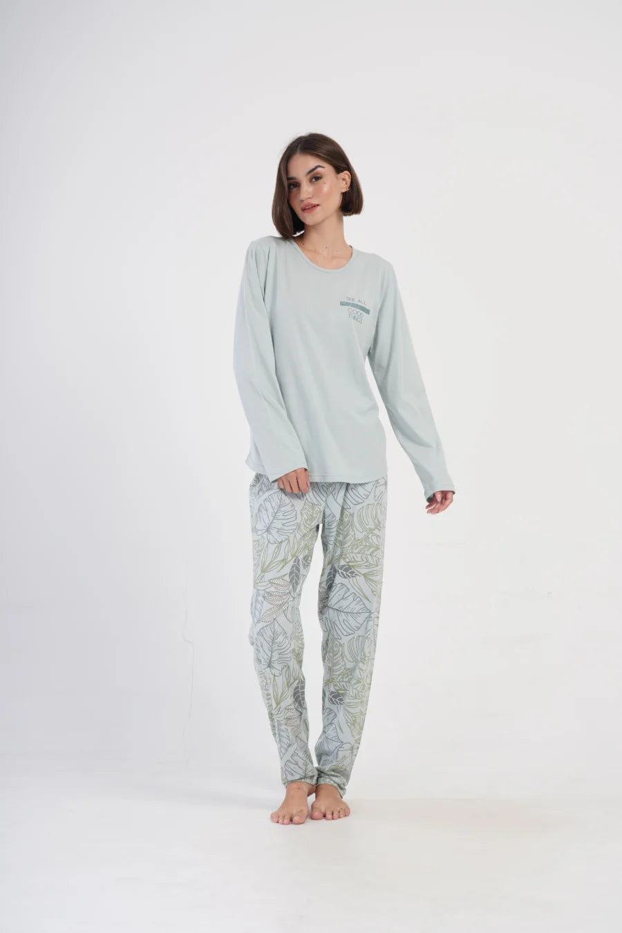 Piżama Damska Vienetta Good Thing, Miętowy, r. 1XL-4XL