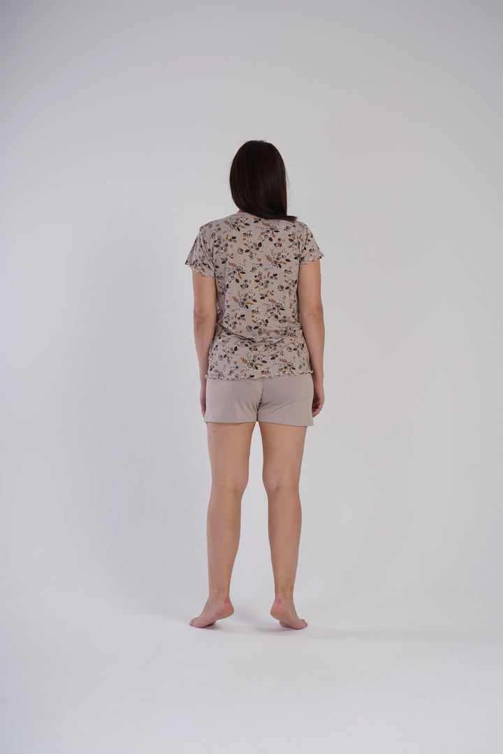 Piżama Damska Vienetta Bright Flowers, Beżowy, r. 1XL-4XL