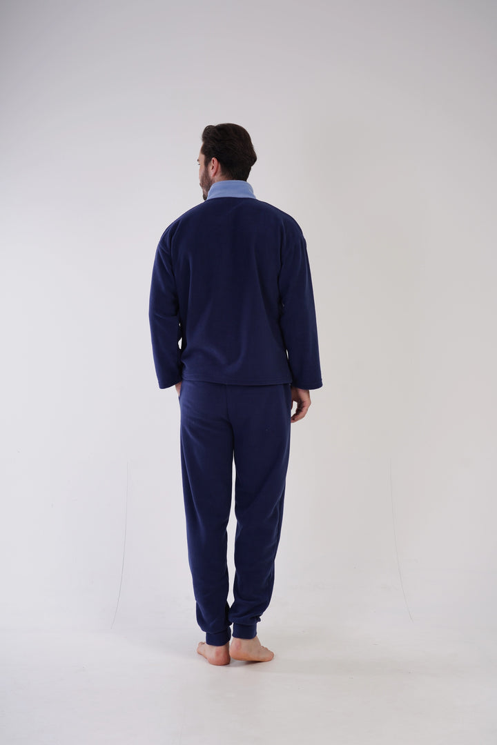 Piżama Męska polarowa Vienetta Look Forward, granatowy, r. M-XXL