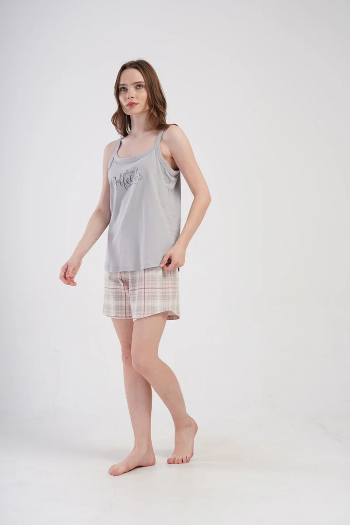 Piżama Damska Vienetta Coffe, Szary, 1XL-4XL