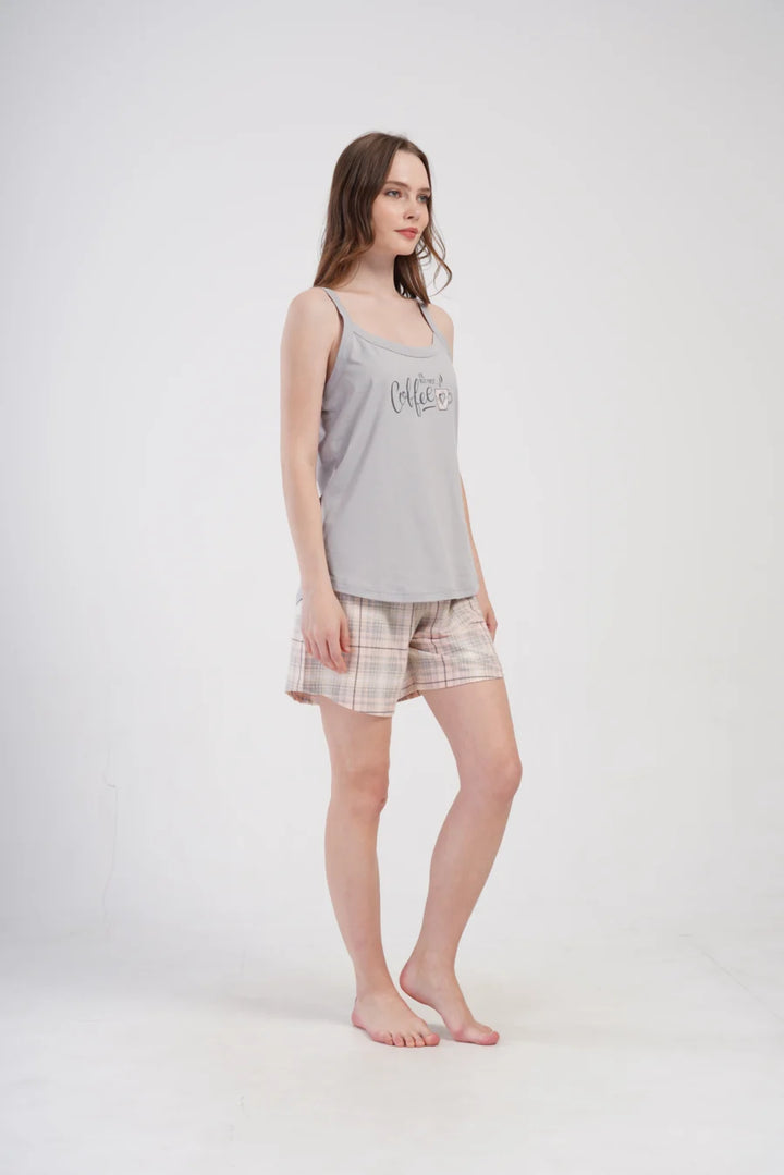 Piżama Damska Vienetta Coffe, Szary, 1XL-4XL