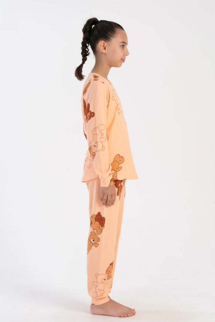Piżama dziewczęca Vienetta Sweet Bears, Brzoskwiniowy, r. 128 - 158