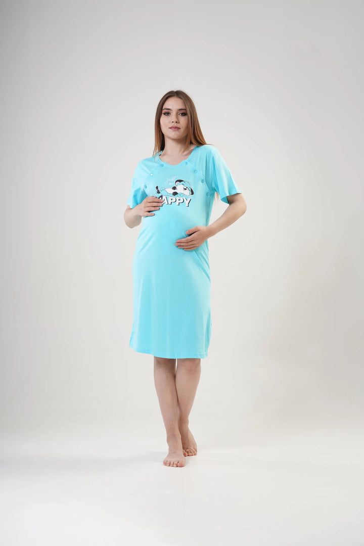 Koszula do Karmienia Vienetta Happy Mama, Turkusowa, r. 36-42