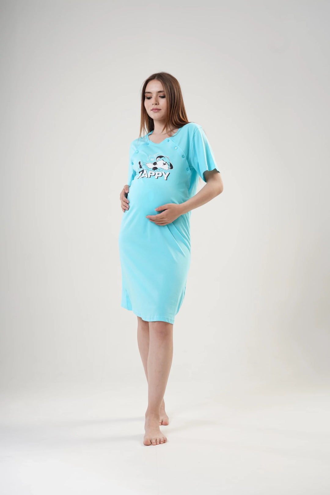 Koszula do Karmienia Vienetta Happy Mama, Turkusowa, r. 36-42