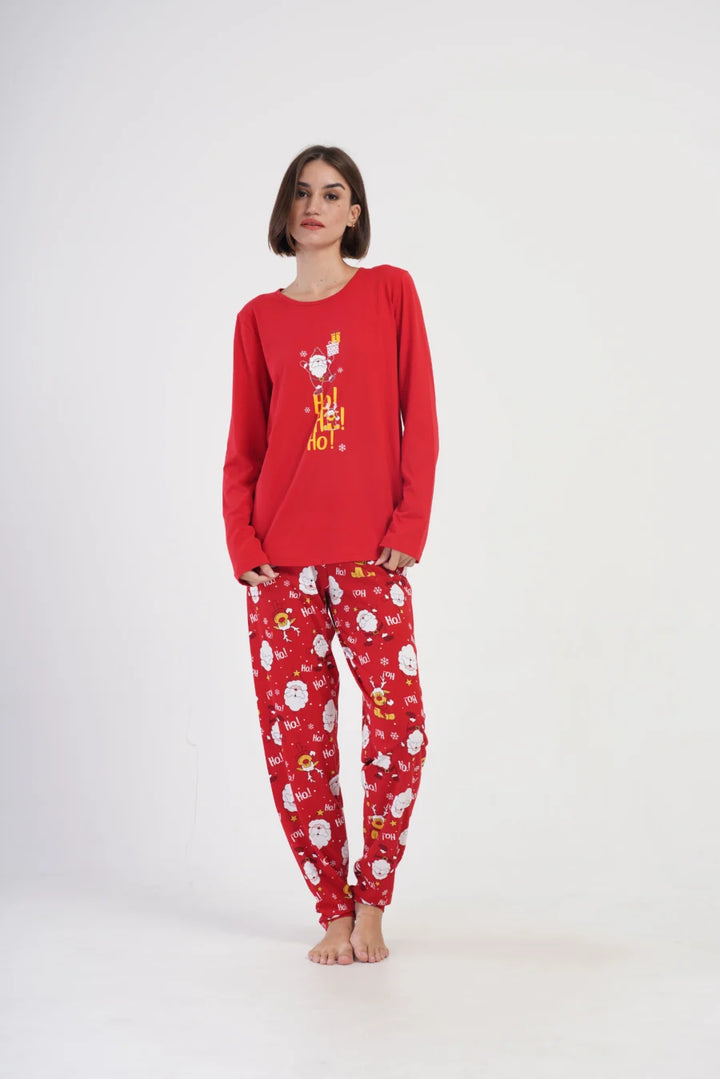 Piżama Damska Vienetta Santa, Czerwony, r. 1XL-4XL