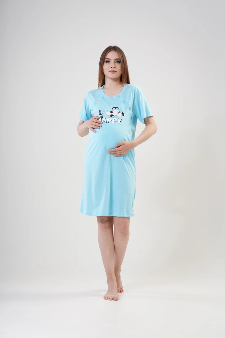 Koszula do Karmienia Vienetta Happy Mama, Błękitna, r. 36-42