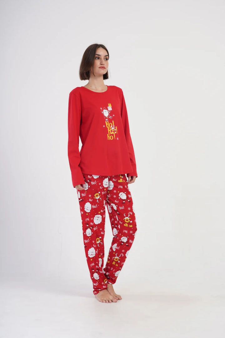 Piżama Damska Vienetta Santa, Czerwony, r. 1XL-4XL