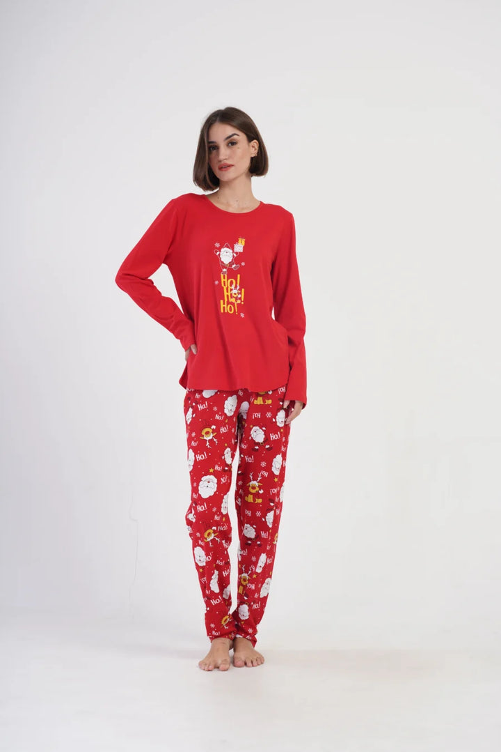 Piżama Damska Vienetta Santa, Czerwony, r. 1XL-4XL