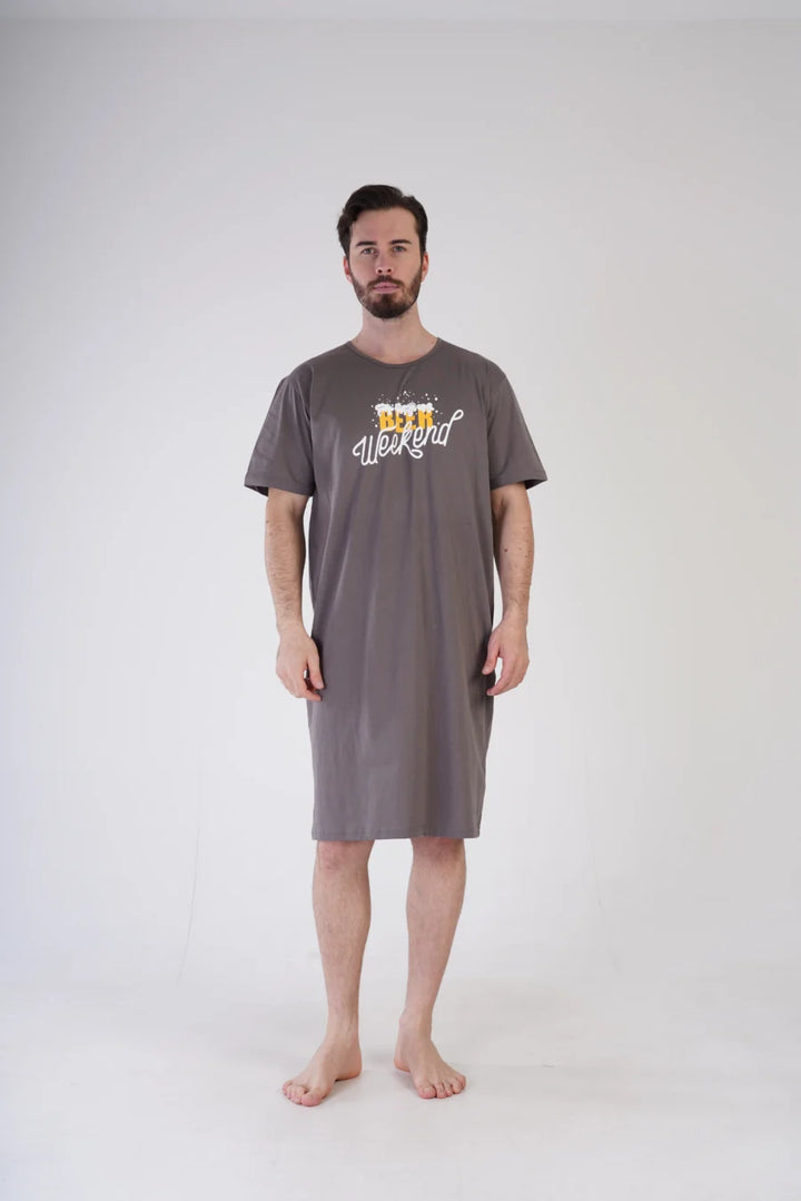 Koszula męska Vienetta Beer Weekend, Szary, r. L-XXXL