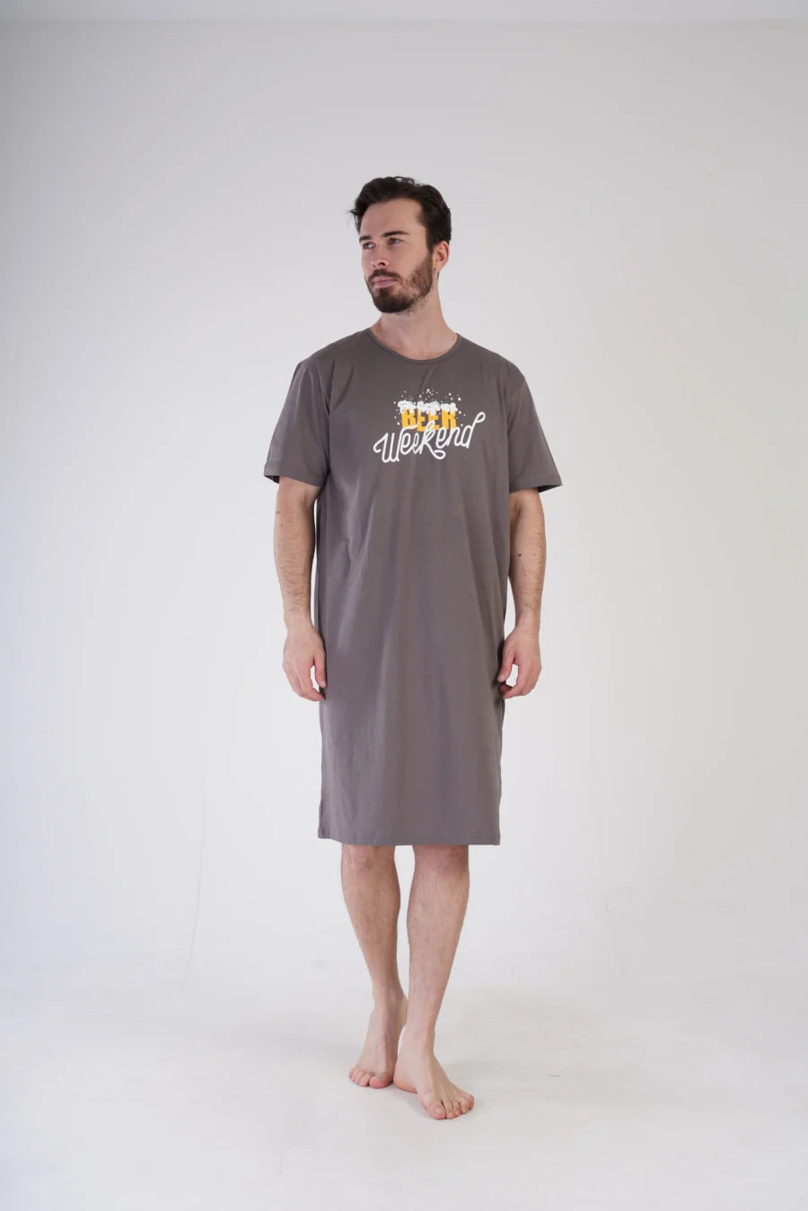 Koszula męska Vienetta Beer Weekend, Szary, r. L-XXXL