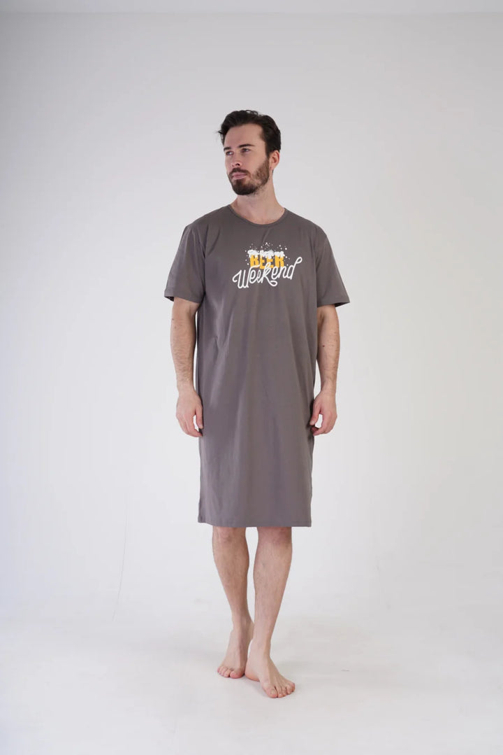 Koszula męska Vienetta Beer Weekend, Szary, r. L-XXXL