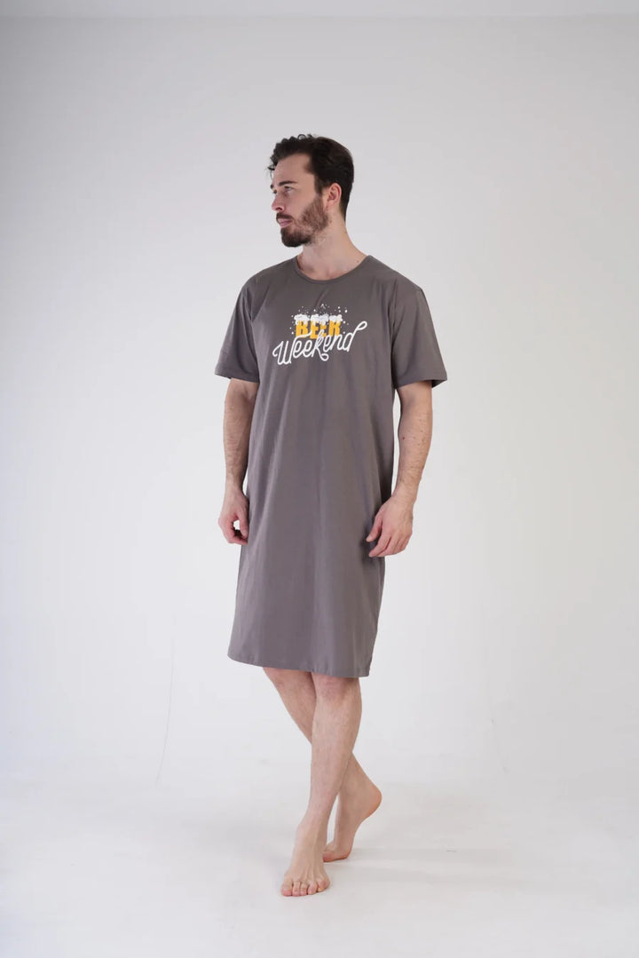 Koszula męska Vienetta Beer Weekend, Szary, r. L-XXXL